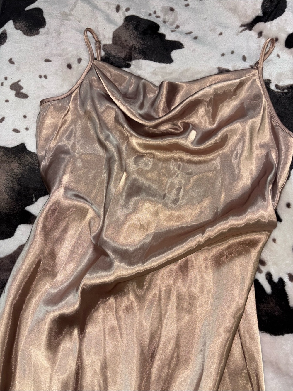 bebe Satin Slip Dress - Rose Bronze